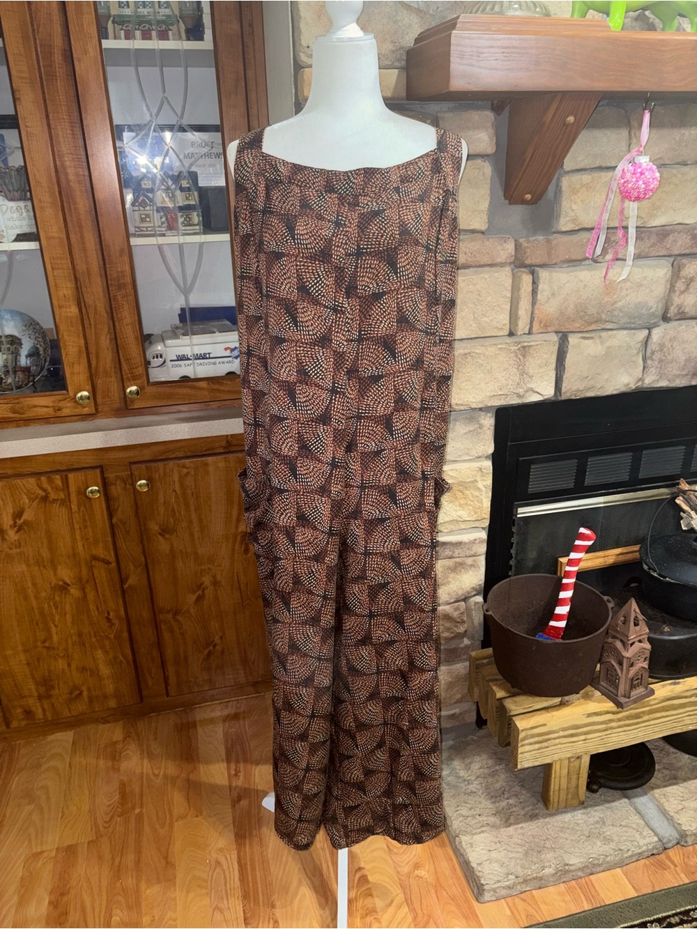 Westbound Woman size 3x brown woven multicolored jumper with pockets EUC